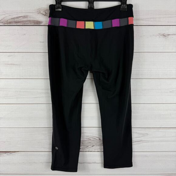Lululemon color block waist band leggings size 8 - Picture 1 of 6